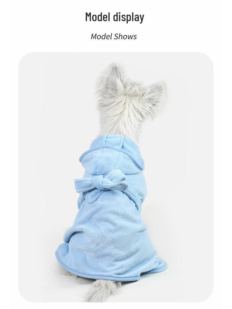 Super Absorbent Microfiber Pet Bathrobe - Quick Dry Dog & Cat Towel