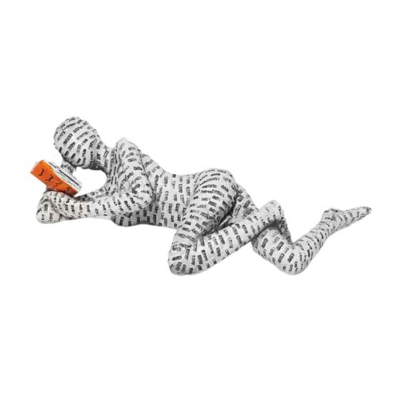 

Абстрактна Читаюча Чоловіча Фігурка Сучасна Сидяча Лежача Статуетка Чоловіка з Листом Домашній Офіс Кабінет Художня Прикраса Орнамент C