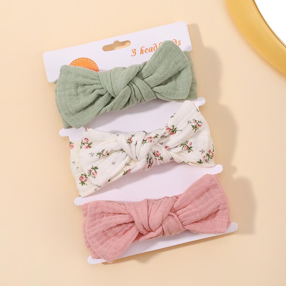 3pcs Baby Girls Headband Set Bow Knot Head Wrap Bandage Kids Toddlers Headwear Hair Band Infant Baby Newborn Hair Accessories