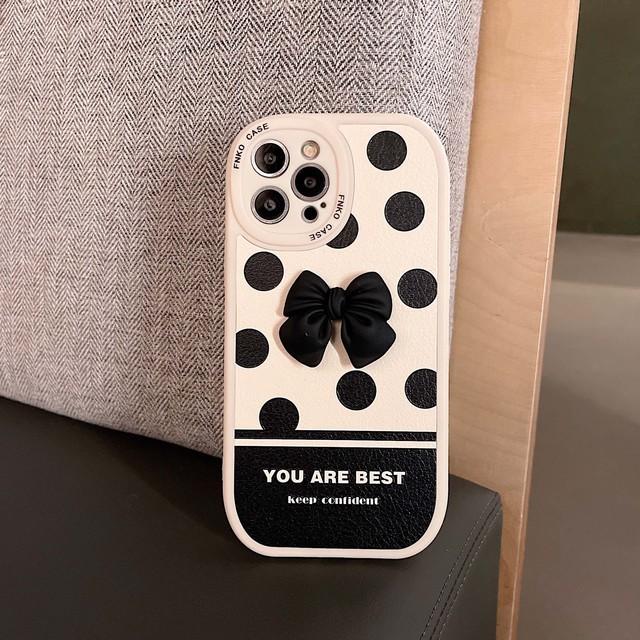 

Ins Bow круглый кожаный 3d чехол для Iphone 13 12 11 Promax 14 Pro Max милый чехол для телефона рельефный противоударный протектор задняя крышка For iphone 13promax