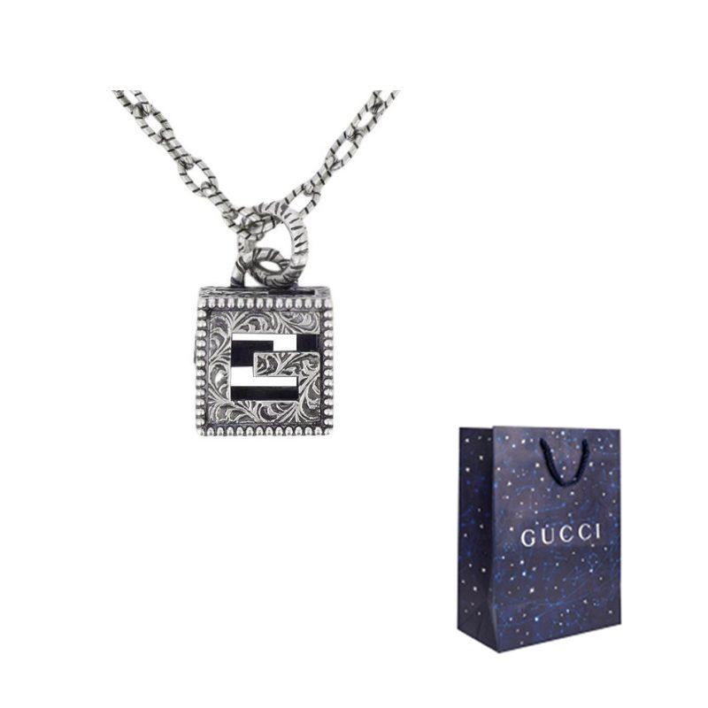 GUCCI Square G 925 Sterling Silver Necklaces Unisex Silver 552768-J8400-0811