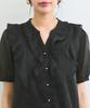 balloon sleeve peplum white [BIS] Cool-to-the-touch shirt, women's, (11)