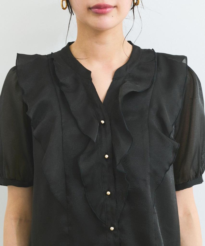 balloon sleeve peplum white [BIS] Cool-to-the-touch shirt, women's, (11)