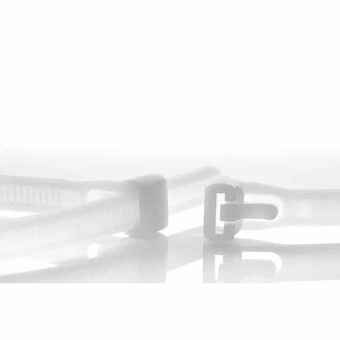 Colliers de Serrage Réutilisables, 250 x 7,6 mm, Naturel, Lot de 100
