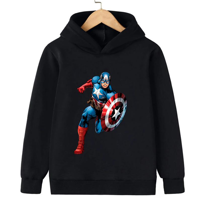 

Веселые толстовки Marvel Человек-паук Модные и трендовые мультяшные принты Повседневная теплая одежда для мальчиков на осень-зиму Толстовки 160