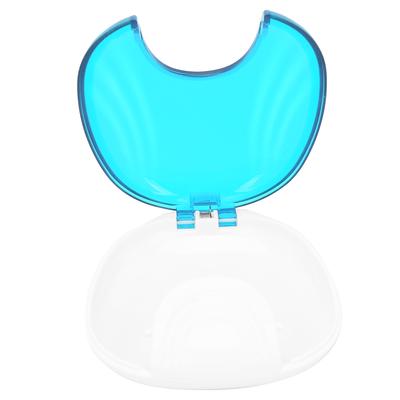 Portable Denture Box Fake Tooth Cover Earplugs Storage Box Dental Correction HolderLight Blue