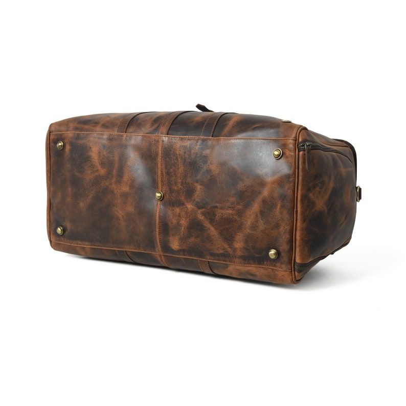 Leather Duffle Bag: Men's Travel Weekender with Shoe Compartment