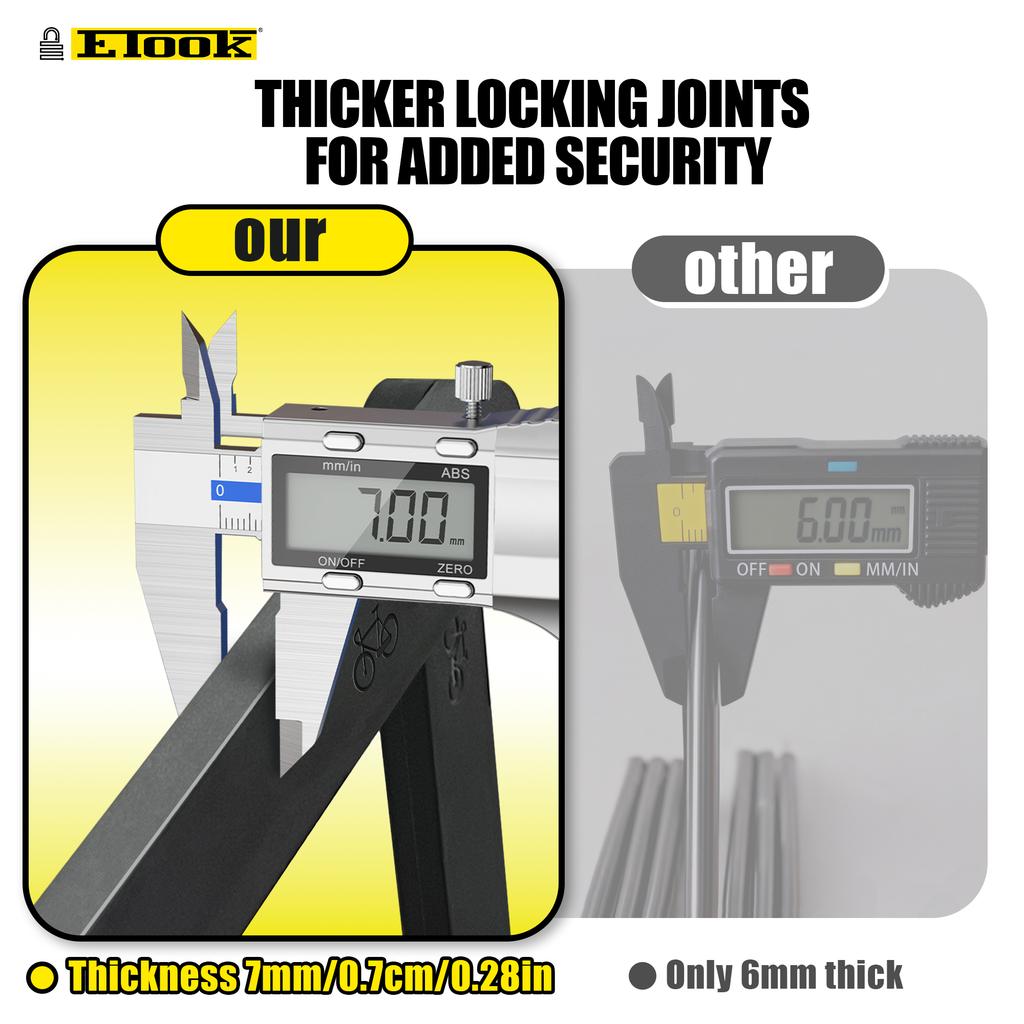 ETOOK Folding Bicycle Lock 1.2m Antitheft Bike Lock with Hidden Airtag Mount Heavy Duty Foldable Lock for Motorcycle MTB Cycling 4