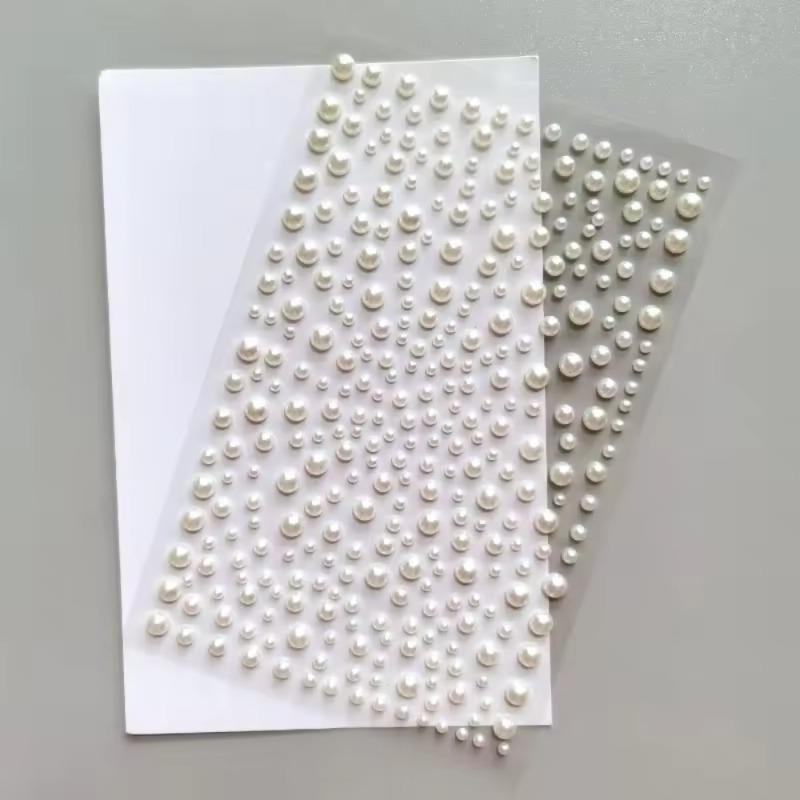 4 Sheets Rhinestone Stickers Faux Pearl Self Adhesive Face Jewels Stick Makeup Face Hair Body Decoration Rhinestone Charms