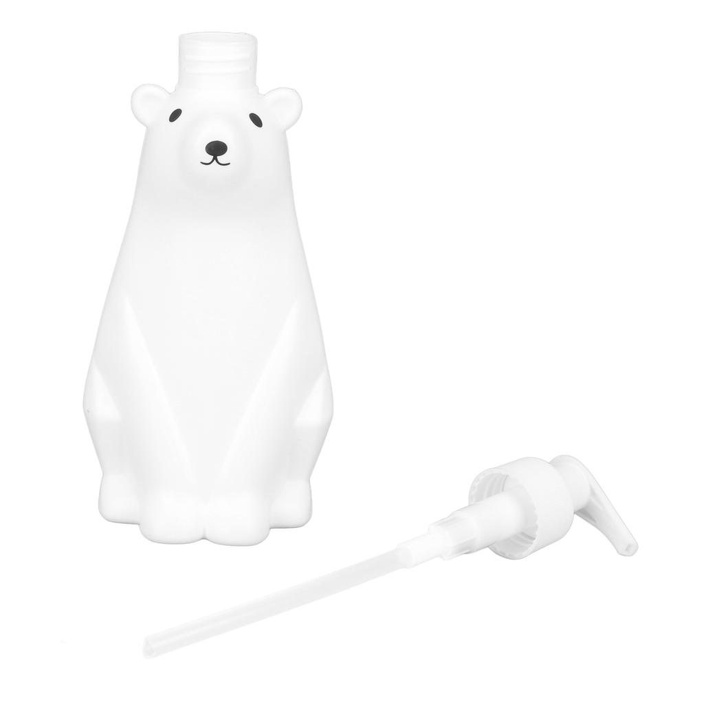 Shampoo Dispenser White Bear   Pump Type PP PE Widely Used Shower Bottles for Bathroom Washroom Toilet