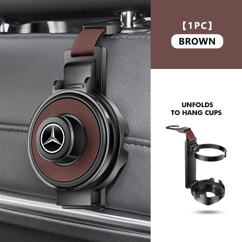 HCDS2 3-In-1 Cup Holder Hook Car Seat Multifunctional Seat Back Hook For Mercedes Benz W211 W124 W176 W177 C180 C200 C260 C300 GLC CLE