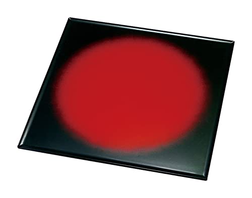 Fukui Craft 1-shaku folding tray, vermilion/black shading, Bishamonten with black lacquer on the back, 90034748