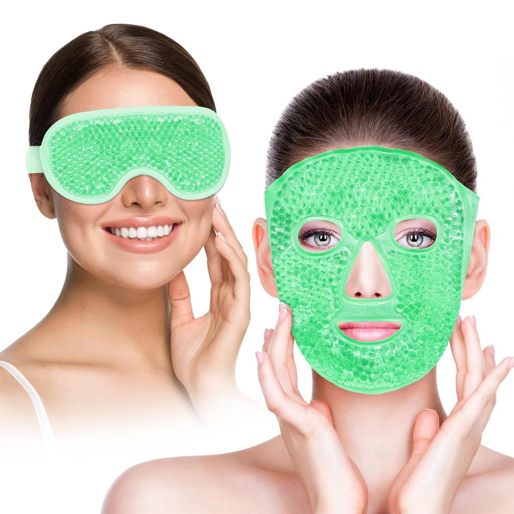 Face Ice Pack & Gel Eye Mask Gel Cooling Hot Cold Compress Pack Reusable with Soft Lining Sleeping Face SPA Beauty Tools