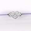 Classic Delicate Rings for Women Hollow Out Love Heart Celtic Knot White Gold Color Wedding Party Gifts Fashion Jewelry KAR397