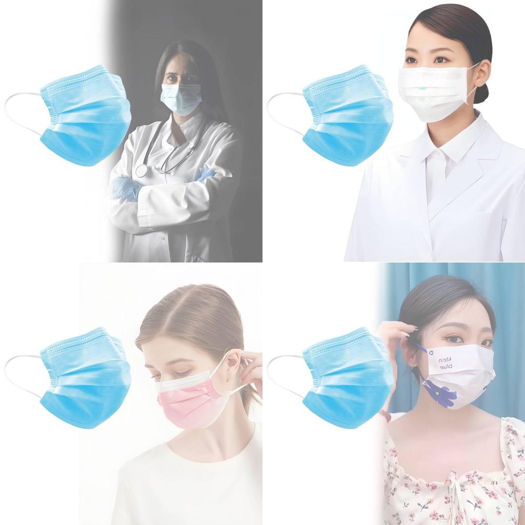 High Quality Adult Disposable Masks Blue Three Layer Non Woven Earloop Protective Masks