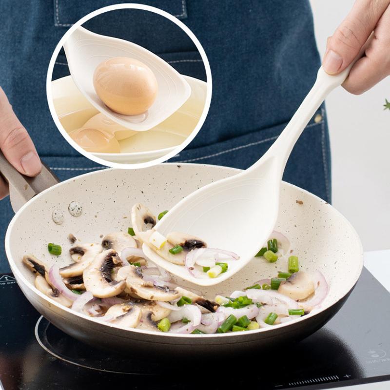 Silicone Spoon Multi-Use Hold Comfortable Non-Slip Round Handle Large Cooking Utensils Mixing Spoon Silicone Tableware Scoop