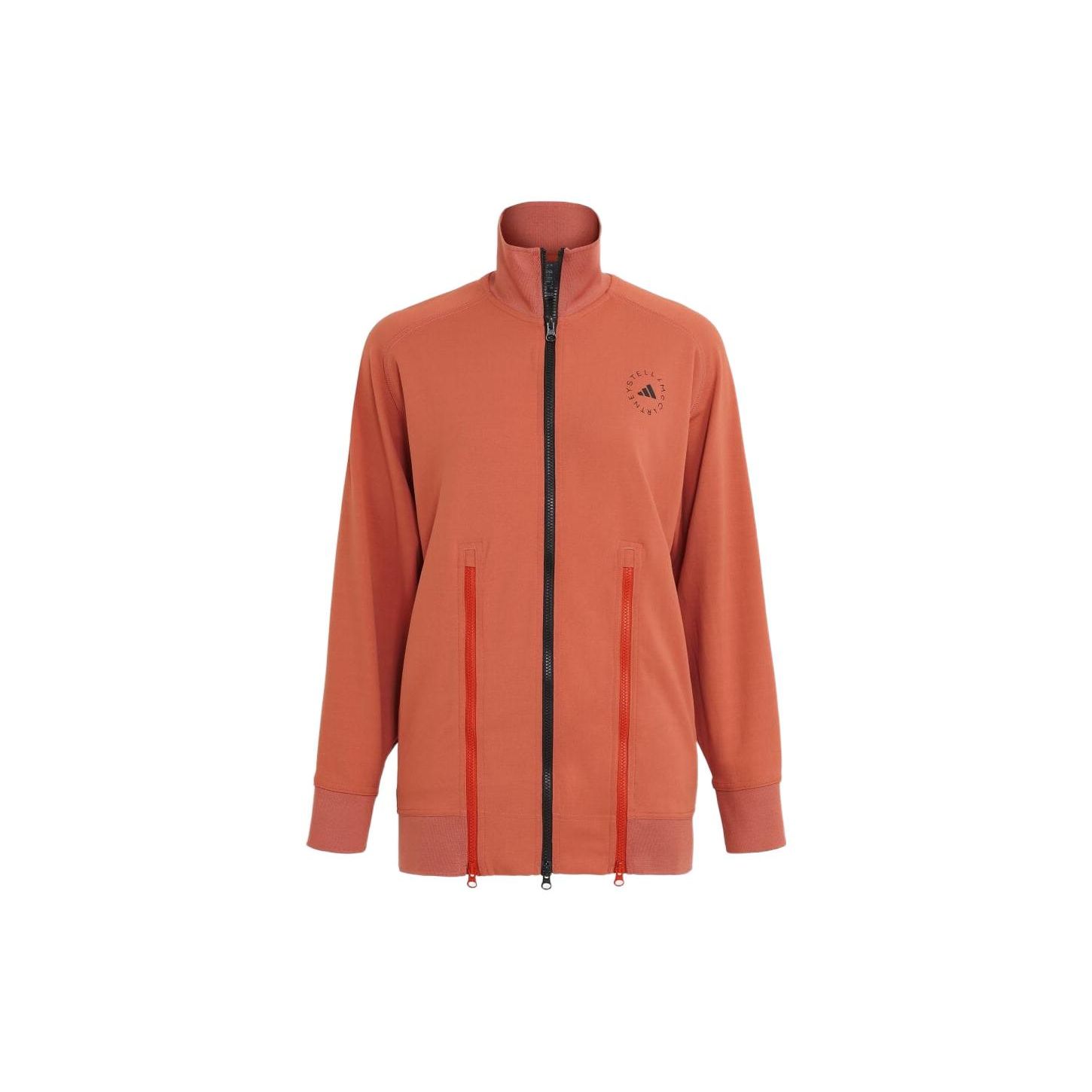 Adidas Women s Stand Collar Knit Jacket Orange Red HR9174 S