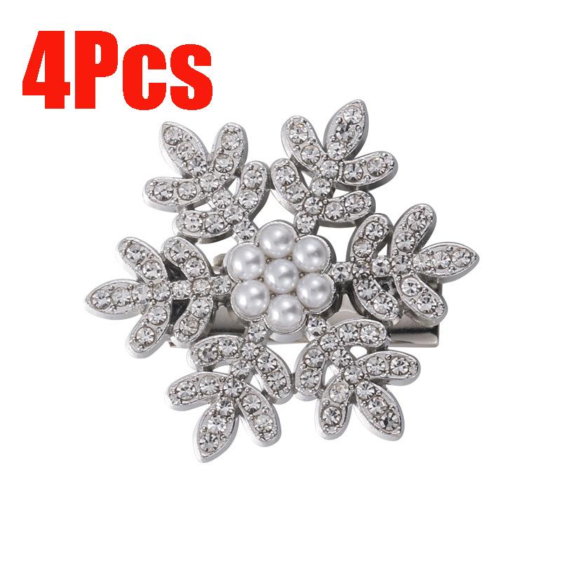 1/5Pcs Snowflake Rhinestone Hair Clips Crystal Hairpin for Women Barrettes Wedding Bridal Christmas Ornaments Hair Accessories