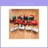 Festive Xmas Wooden Christmas Train Santa Claus Holiday Decoration For Home And Kids