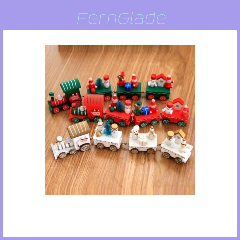 Festive Xmas Wooden Christmas Train Santa Claus Holiday Decoration For Home And Kids