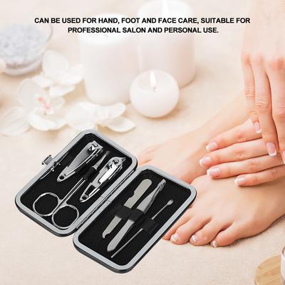 Set Manicure 6 Pezzi Forbici per Unghie Tagliaunghie Set Strumento Pedicure Unghie Mani Piedi