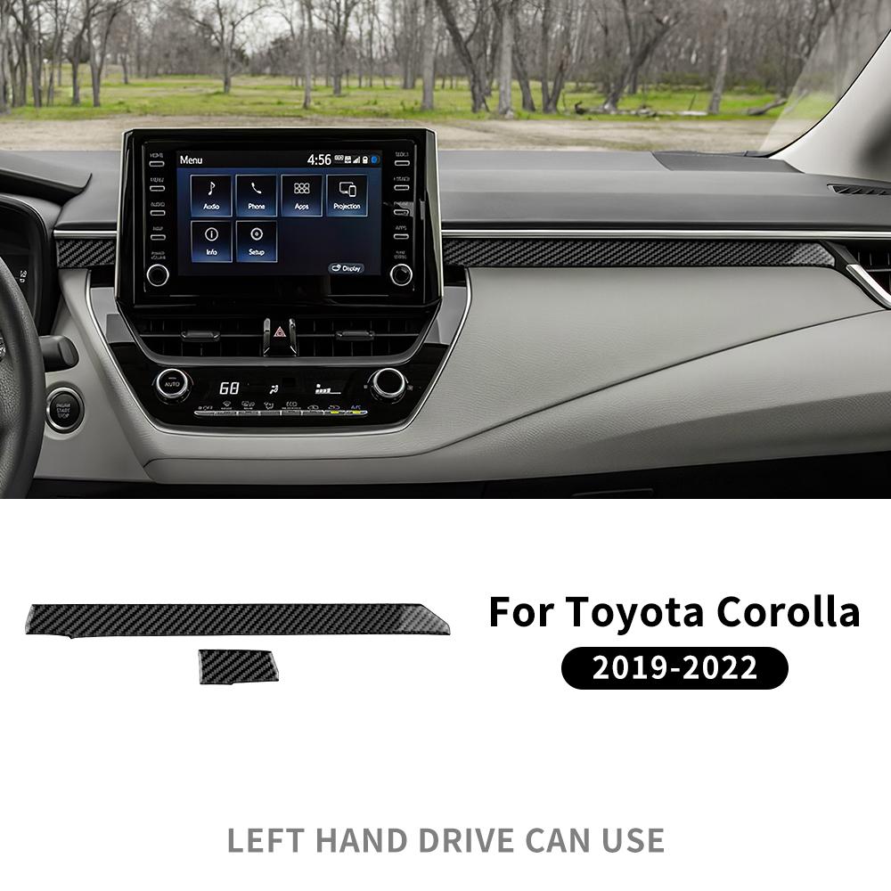 Real Soft Carbon Fiber Sticker For Toyota Corolla 2019 2020 2025 2025 2025 2025Co-pilot Strip Panel RHD LHD Interior Accessories