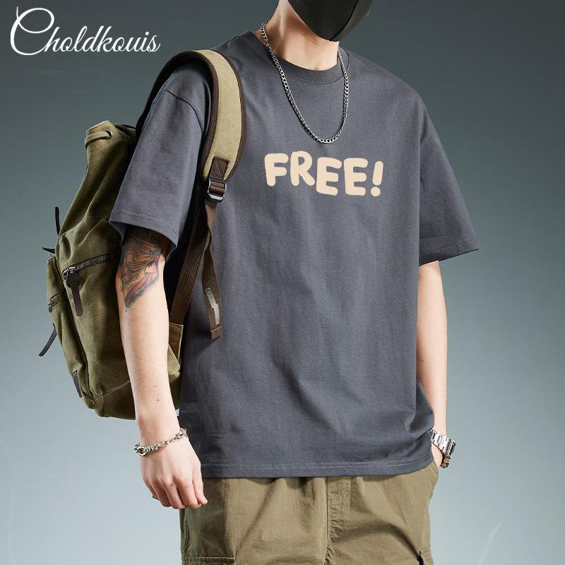 

Простая футболка Мужская с принтом Летняя Модная Хлопковая с коротким рукавом Свободная Модная Дышащая футболка 3XL