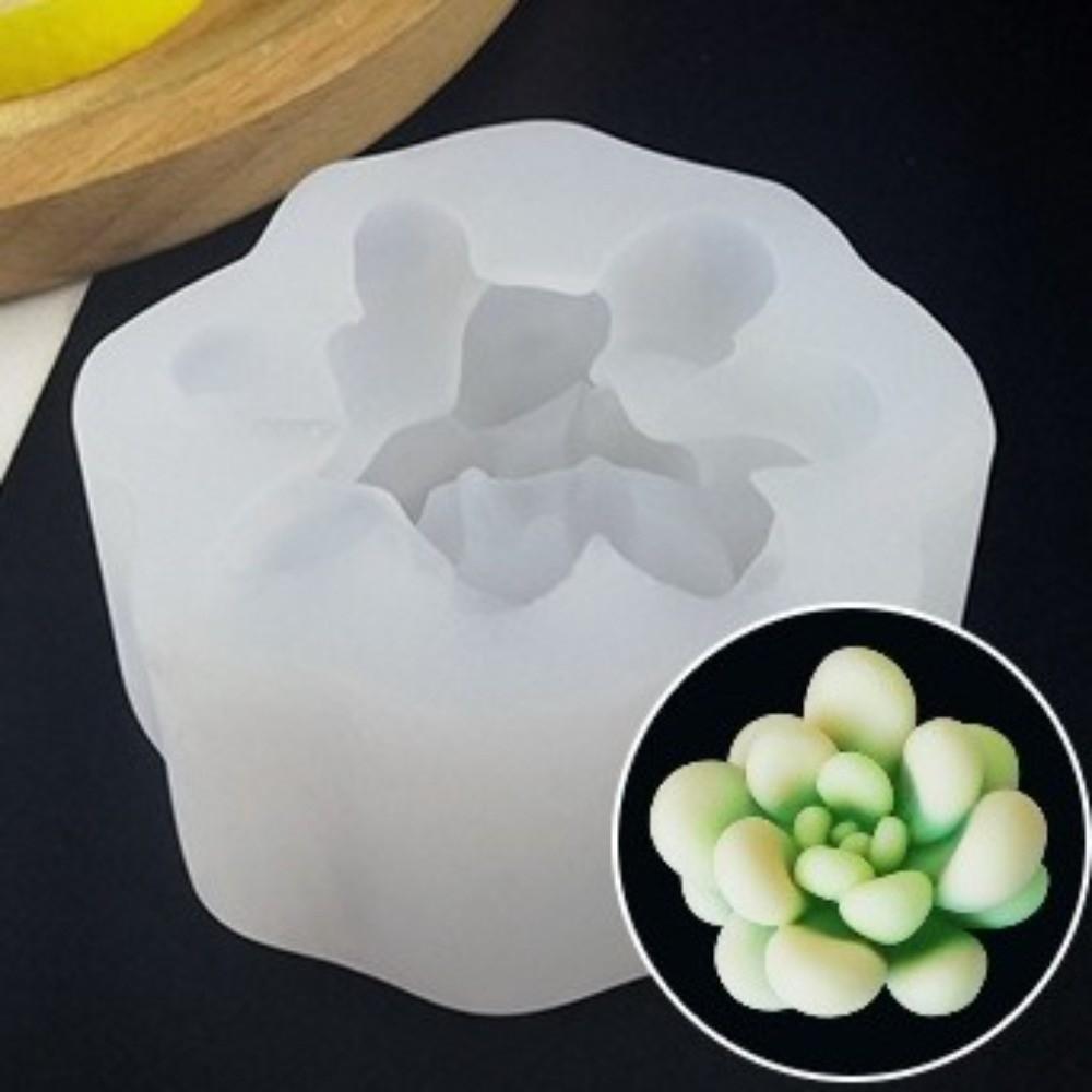 Easy to Clean Silicone Candle Mould 3D Plants Mould Assorted Succulent Epoxy Resin Mold Cactus Plant Flower Soap Making Mould