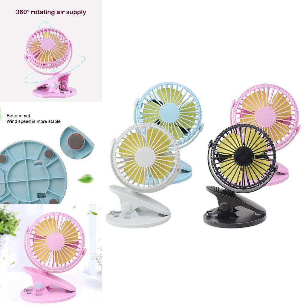 Small Yet Powerful Personal Portable Desk Fan With 3-speed Settings And Usb Rechargeable Battery