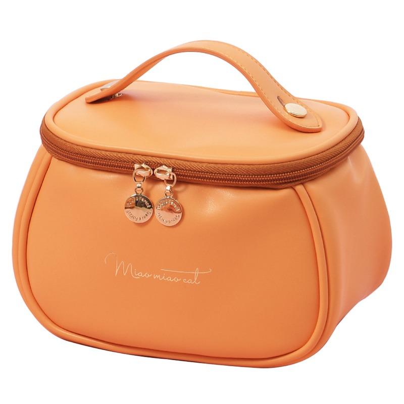 Large Capacity Portable Pu Leather Cosmetic Bag For Women