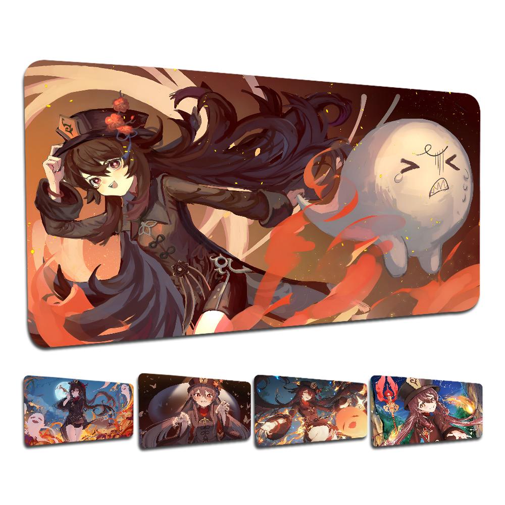 Genshin Impact Hu Tao Anime Mousepad Boy Pad Natural Rubber Gaming Mousepad Desk Mat Size For Gameing World Of Tanks CS GO Zelda