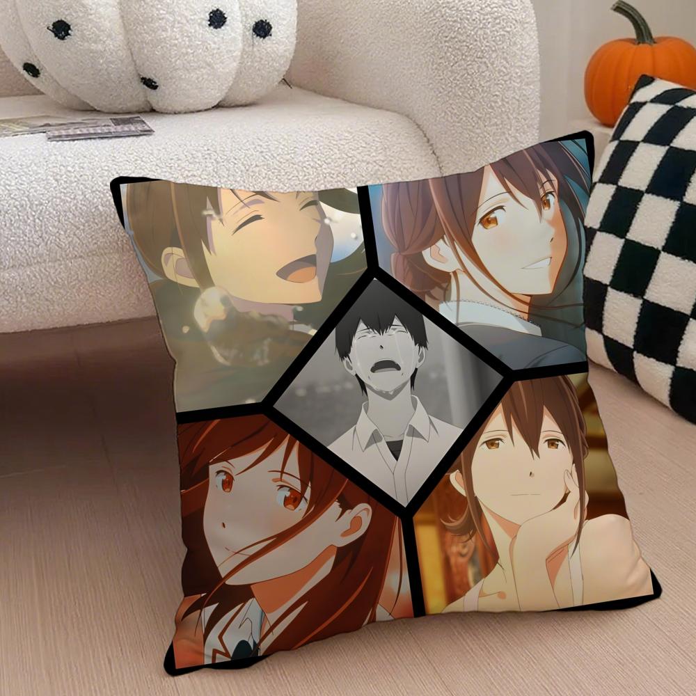 I Want To Eat Your Pancreas Pillow Case Anti-dustmite Pillowcase Invisible Zipper Silky Short Plush Sofa Cushion Cover