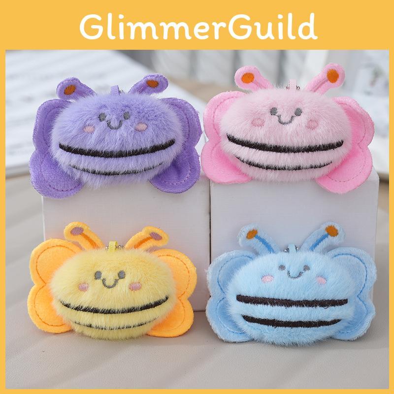 Soft Plush Cartoon Bee Keyring Charming Toy Figure For Fashion Bags And Accessories In Multiple Colors