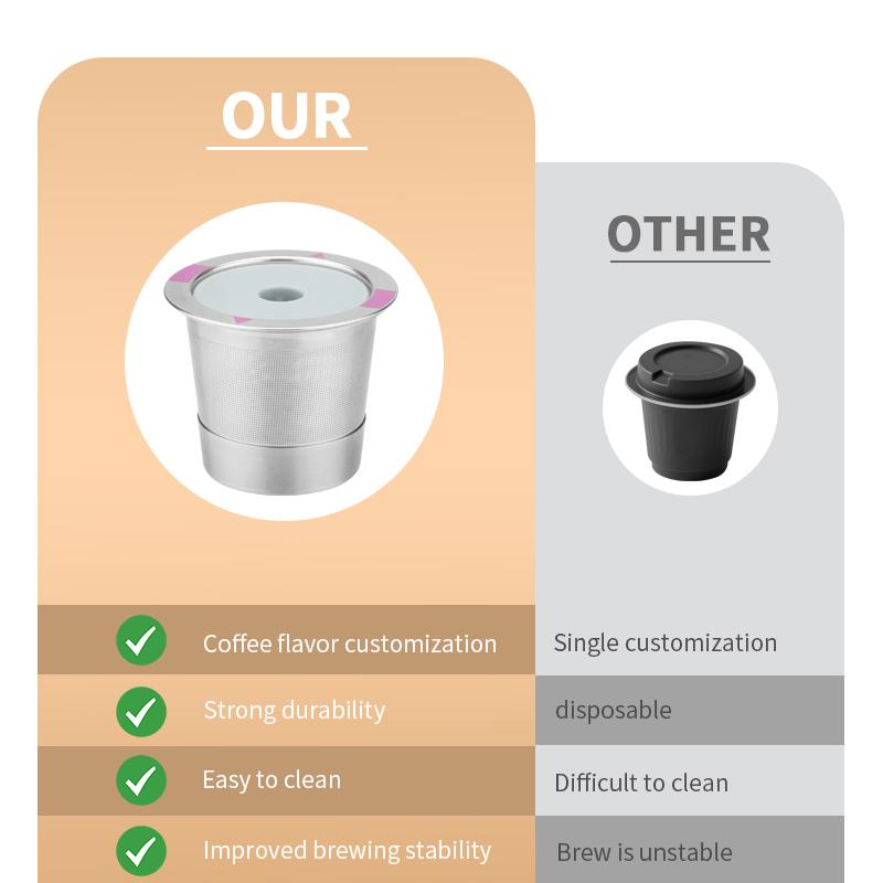 Reusable K Cups Pods Stainless Steel coffee capsule shell Compatible Refillable Coffee Filters Coffee Makers Coffee Accessories