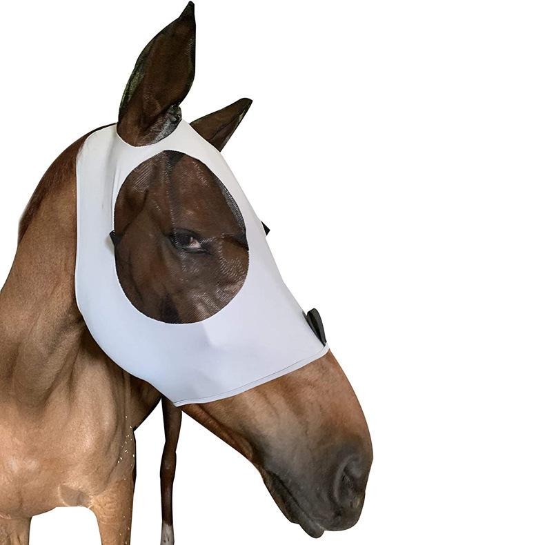 Síťka proti komárům Prodyšná Maska na obličej koně a pokrývka hlavy pro jezdecké použití