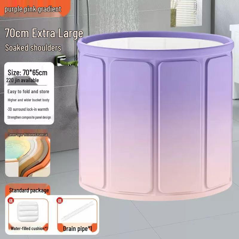 Foldable Extra Thick Bathtub for Adults & Kids: Constant Temperature, Convenient Household Bathing Solution