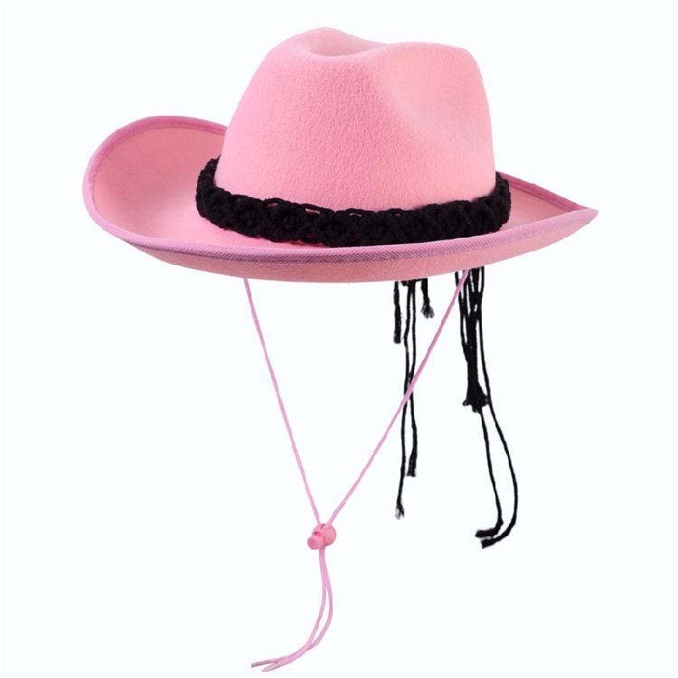 Ethnic Style Cowgirl Hat Rolled Brims Hat Cowboy Hats for Stage Performances