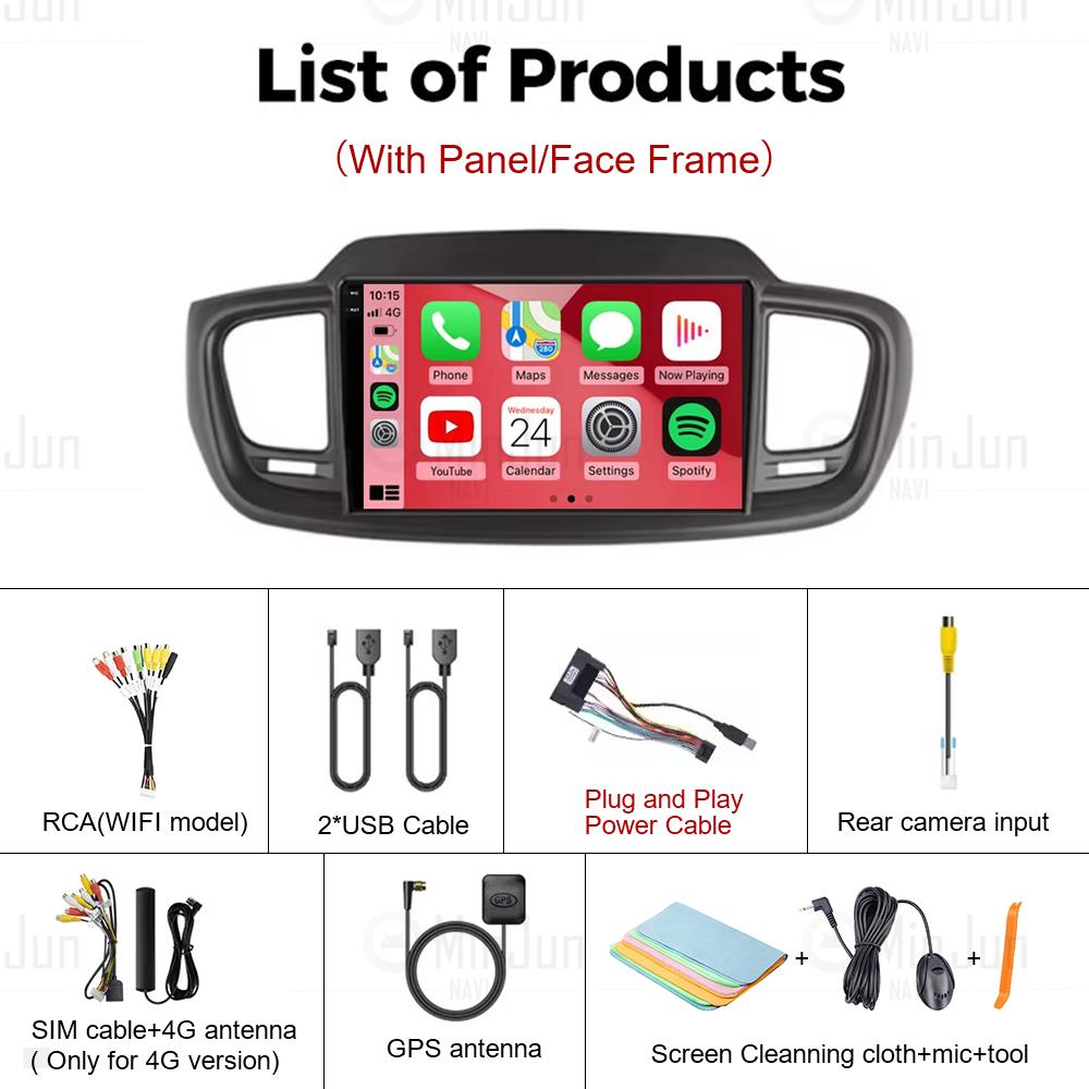 Radio Samochodowe Android 14 Dla Kia Sorento 3 2014 - 2017 Stereo Nawigacja GPS Carplay Multimedia Odtwarzacz Wideo BT DSP Brak 2 din DVD