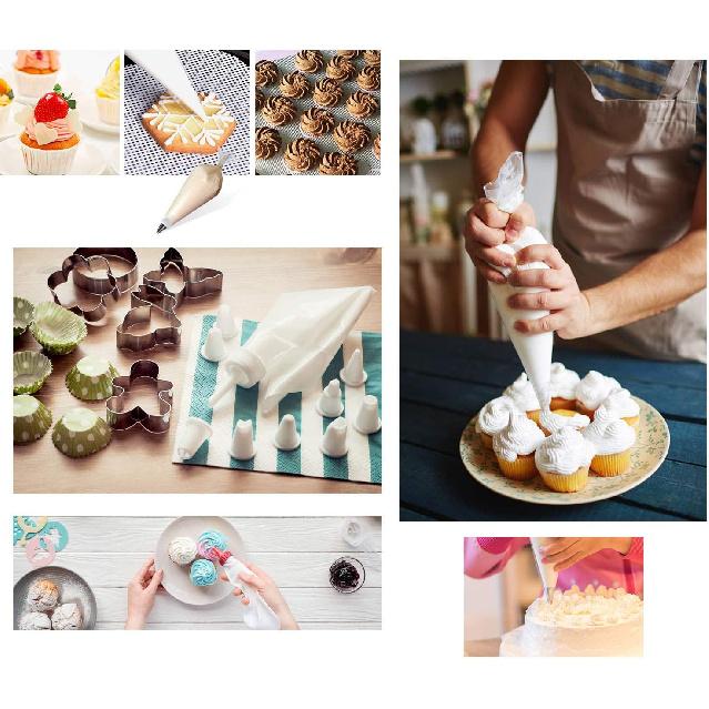 Piping Pastry Bag Pack of 100 Plastic Disposable Cream Pastry Bag Cake Icing Sugarcraft Cupcake Piping Decorating Tool For Baking Supplies (Small