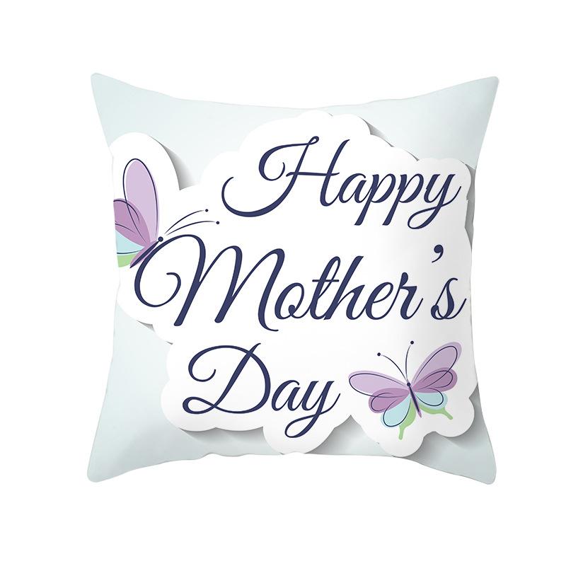 Mother's Day Pillow Peach Skin Printed Pillow Cover Sofa Cushion Cover Car Cushion Cover Home Decoration