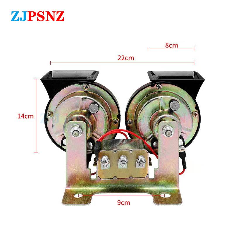 12V 24V Car Snail Horn With Relay Metal Bracket High/Low Dual-Tone Sound Electric Horn Kits Waterproof For Truck Auto Motorcycle