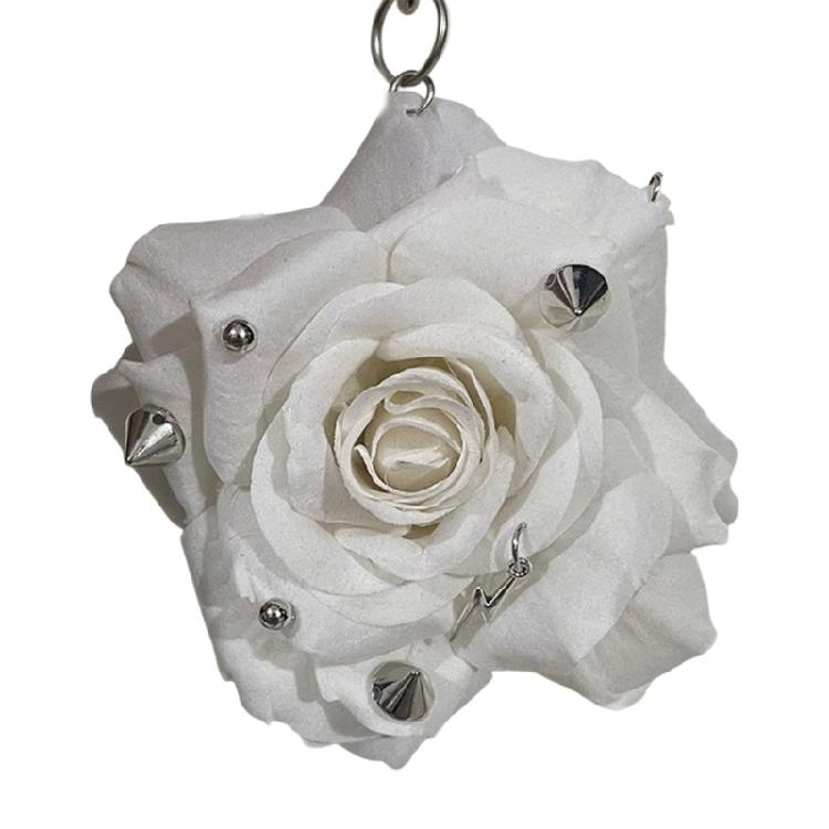 Modern Rose Keyring Studded Design With Sparkling Rivets Stylish Keychain For Everyday Carry or Special Occasion