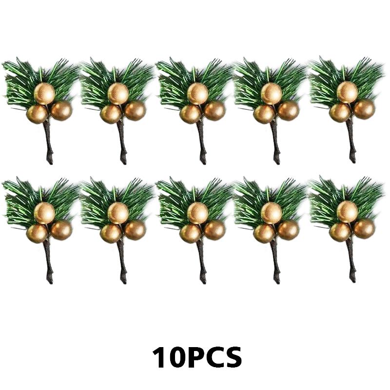 10Pcs Set Gift Box Decoration Mini Pine Needles Christmas Decoration Ornaments Christmas Tree Accessories Pine Needles Pine Cones