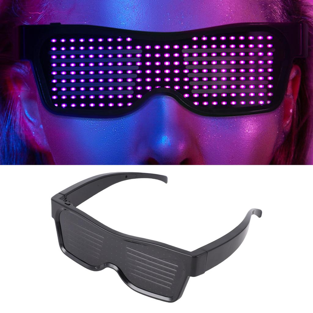 LED Brille Rot Dynamisch APP Steuerung USB Aufladung Smart Leuchtende Brille für Party Nachtclub Festivals Raves