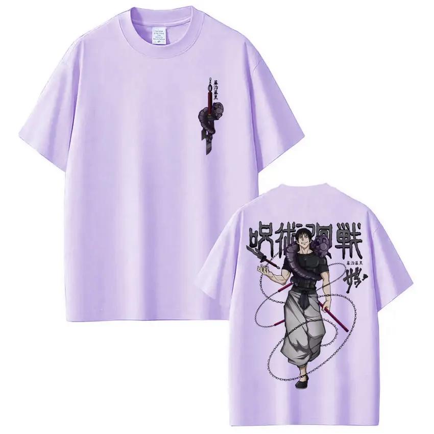 Heta Anime Jujutsu Kaisen Fushiguro Toji Grafiska T-shirts Herr Kvinnor Harajuku Vintage T-shirt Överdimensionerad Bomull Casual Kortärmad
