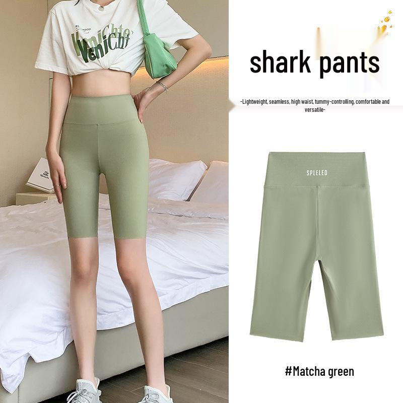 Women's High-Waist Tummy Control Shark Pants - Comfortable, Versatile, Hip-Lifting, Three-Quarter Base Layer for Summer 2026