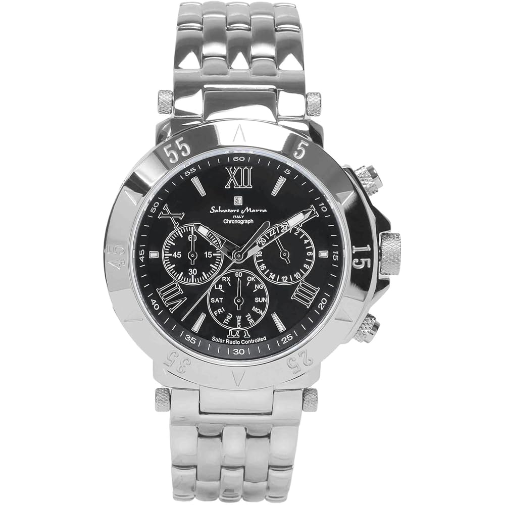 Salvatore Marra Solar Radio-Controlled Chronograph Watch Full Auto Calendar Men s Analog Display Limited Edition