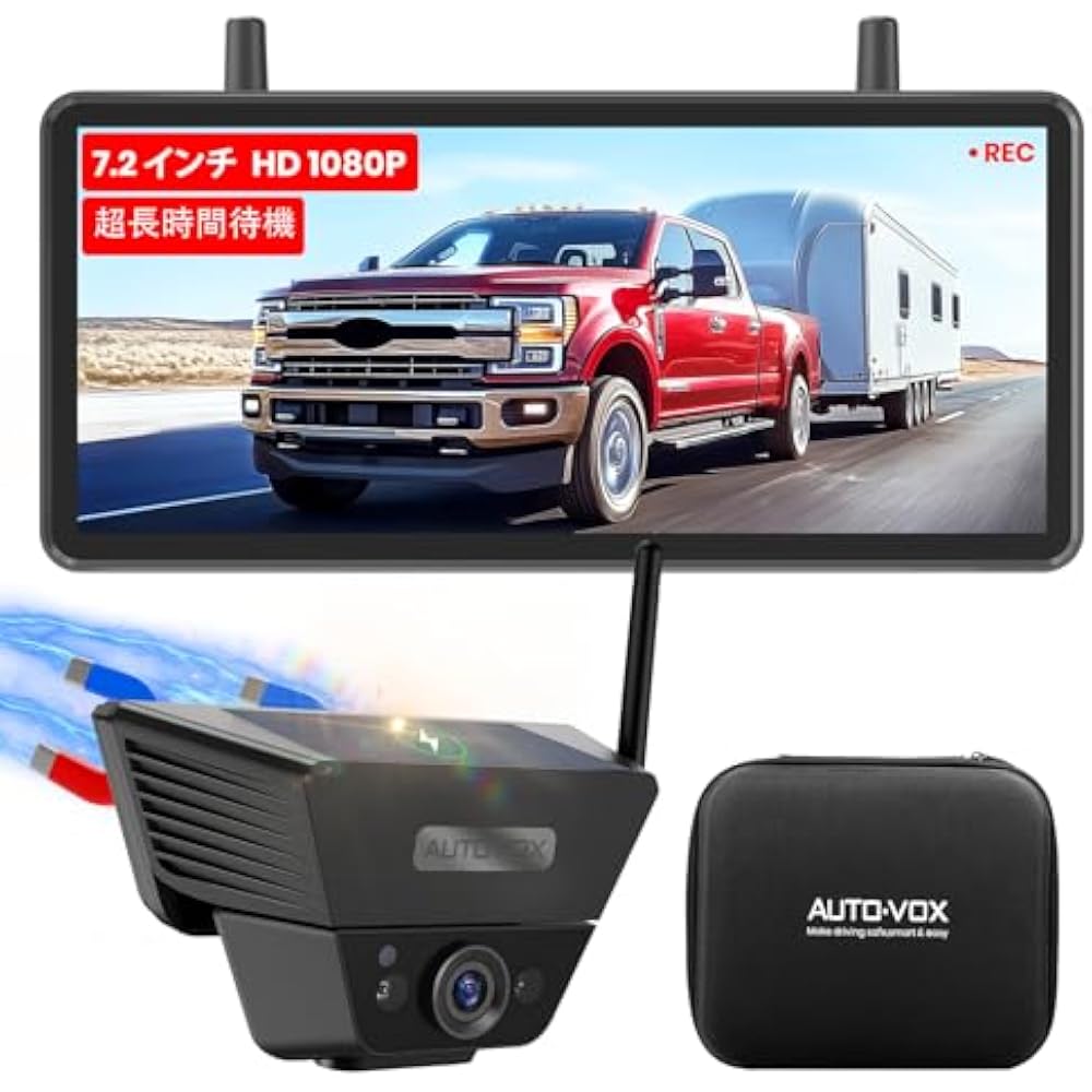AUTO-VOX Solar5 Newly Developed Solar-Powered Wireless Rearview Camera Monitor Set with Strong Ma...