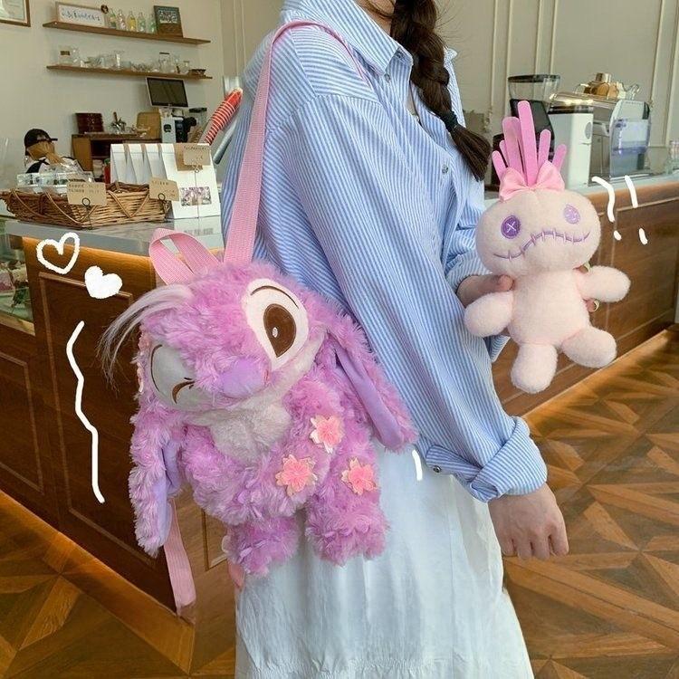 Cute Stitch Angel Chef Shaped Cartoon Plush Toy Backpack For Kids And Girls Teen