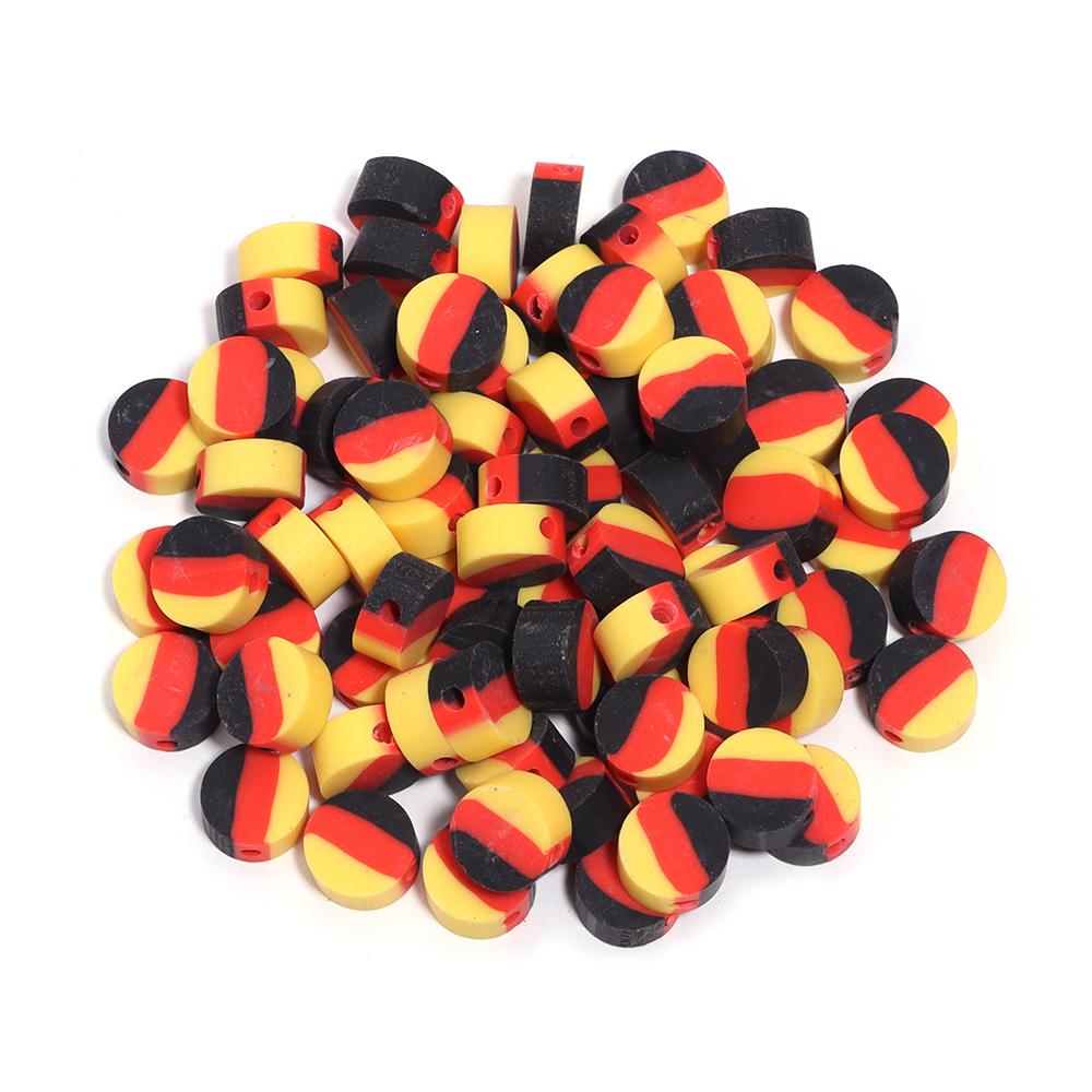 50 Stück 9 mm Polymer Clay Flache Runde Perlen Nationalflagge Lose Abstandshalter Perlen Für DIY Handgemachte Armbänder Ohrringe Herstellung Zubehör